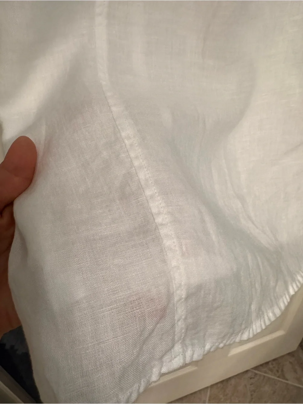 Talbots Petite White Linen-Textured skirt